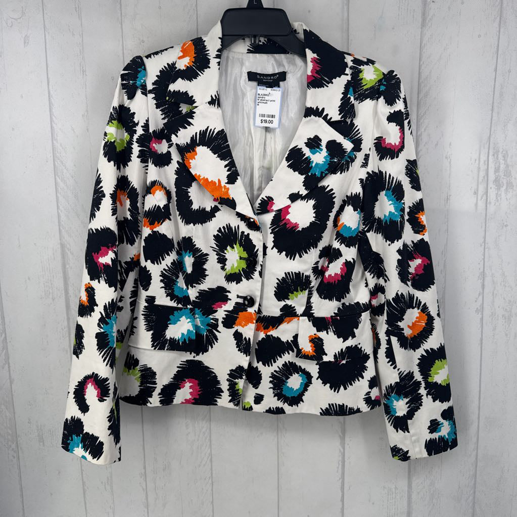 M abstract print button blazer