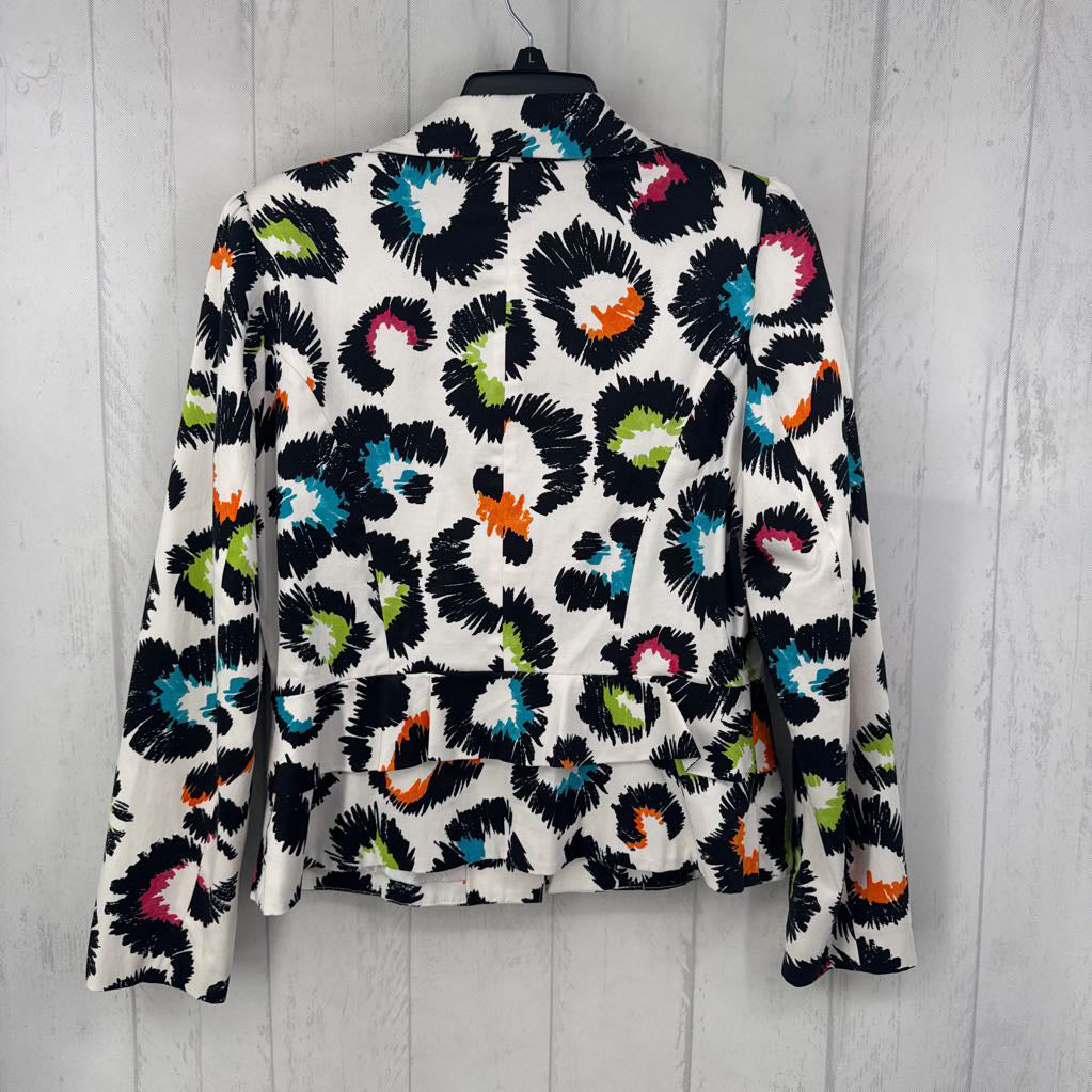 M abstract print button blazer