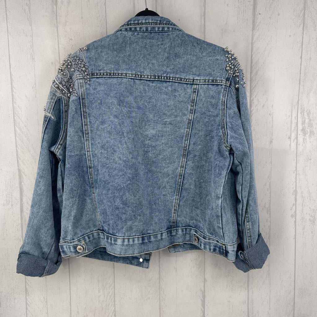 L embellished jean jacket