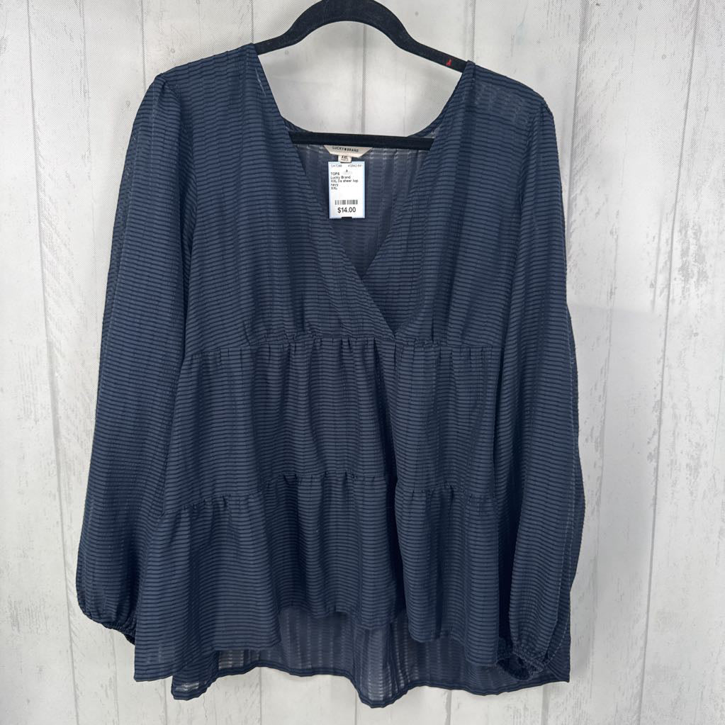 XXL l/s sheer top