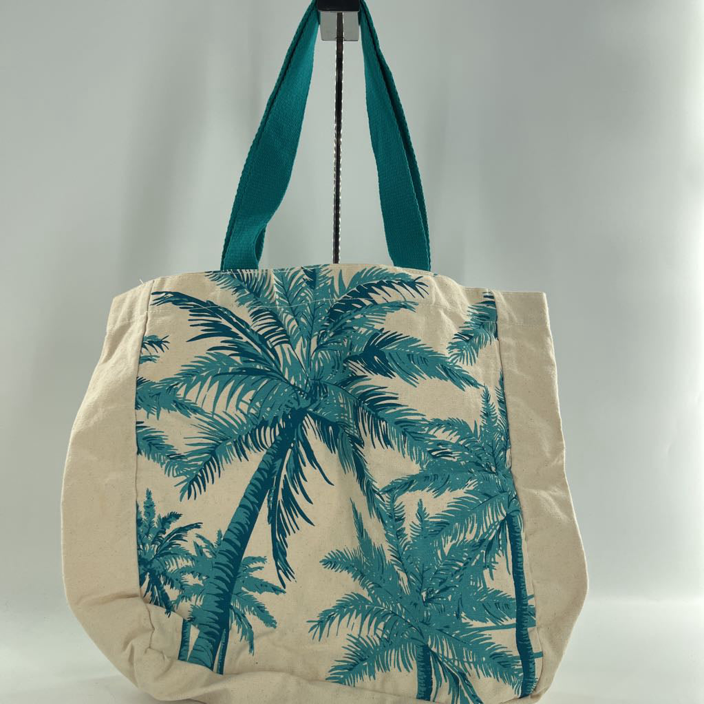 canvas palm tree tote bag