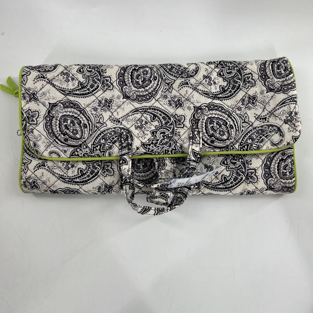 quilted paisley print travel cosmetic bag