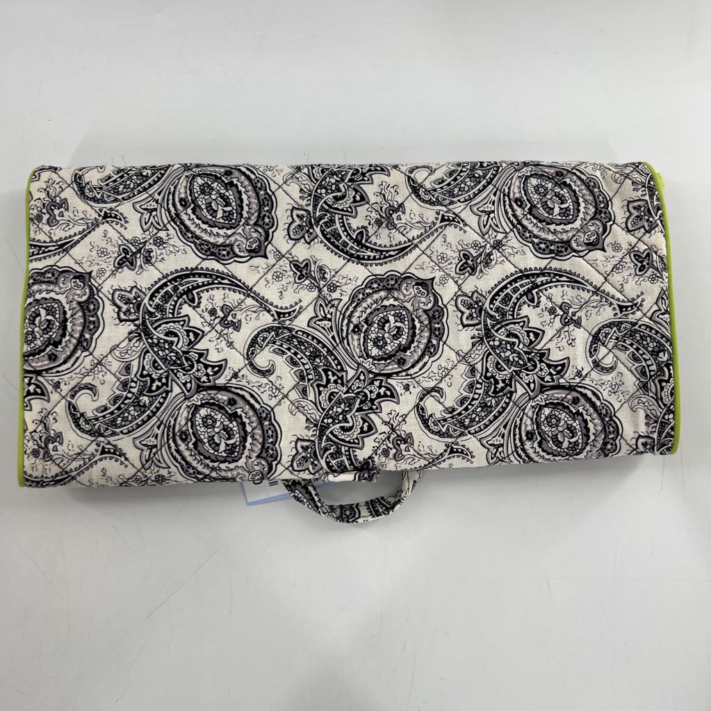 quilted paisley print travel cosmetic bag