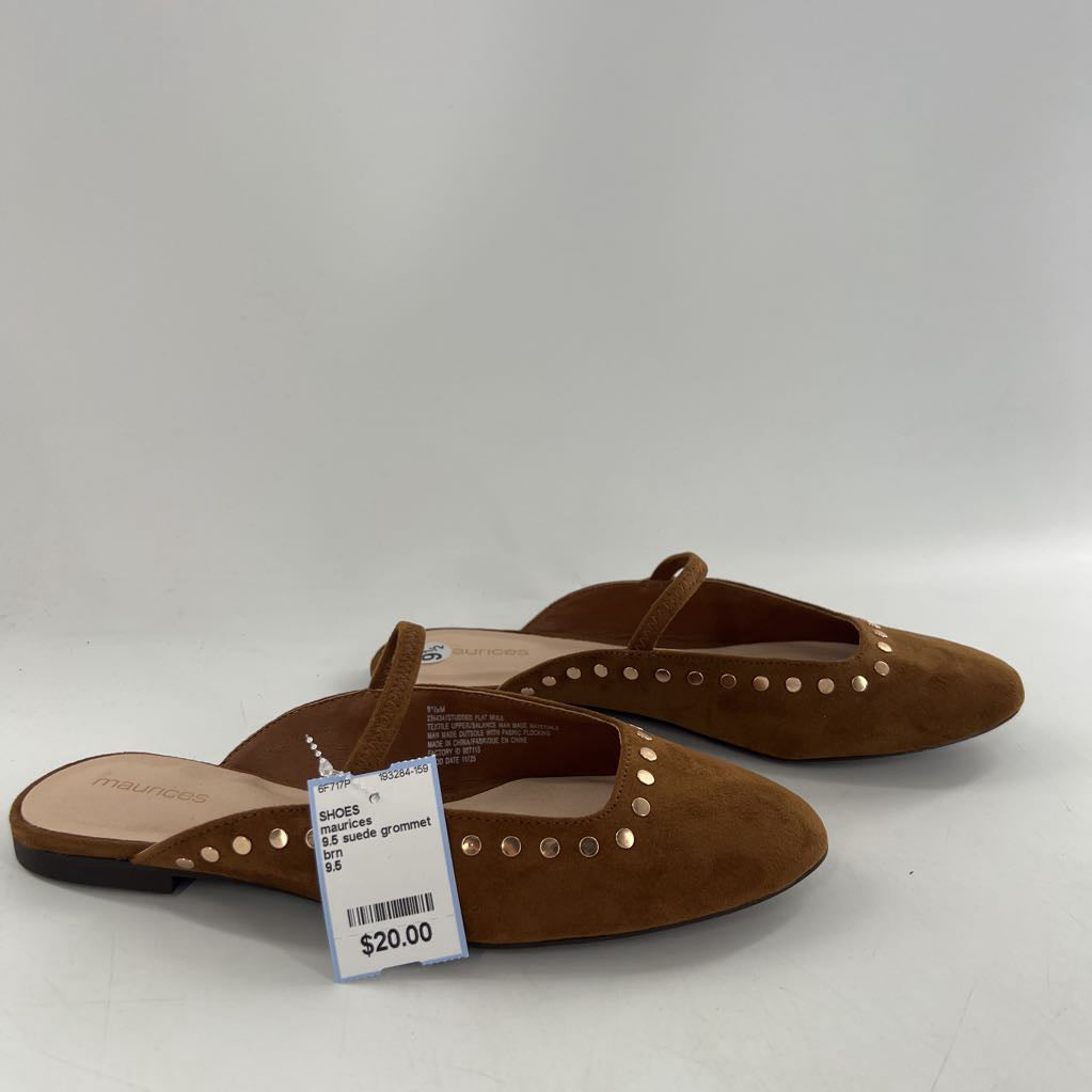 9.5 suede grommet mule flats