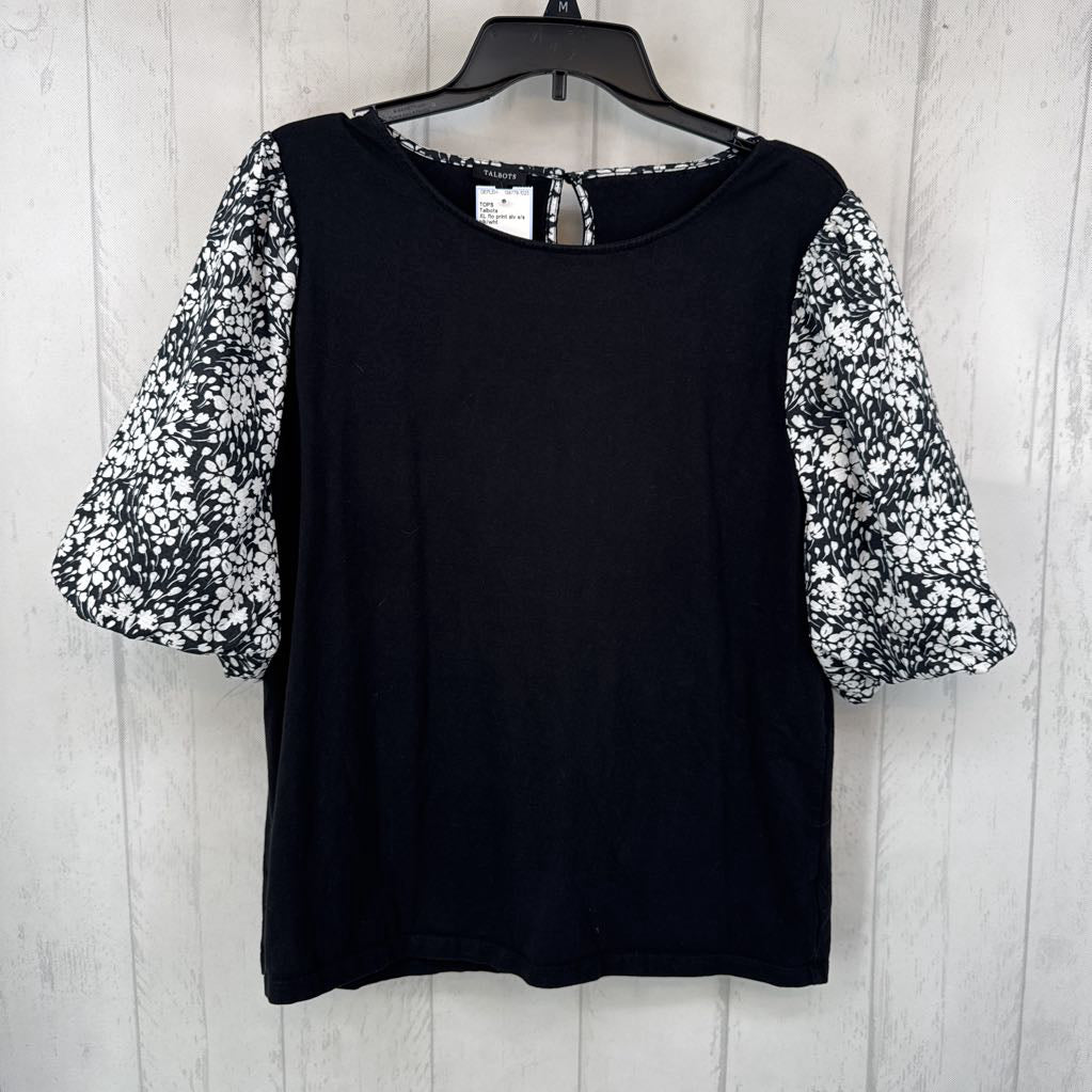 XL flo print slv s/s top