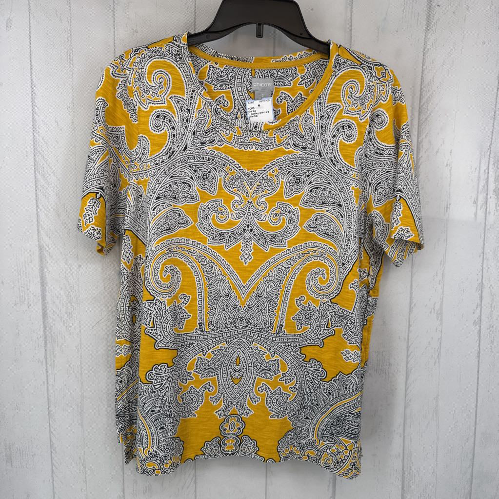 L paisley print s/s top