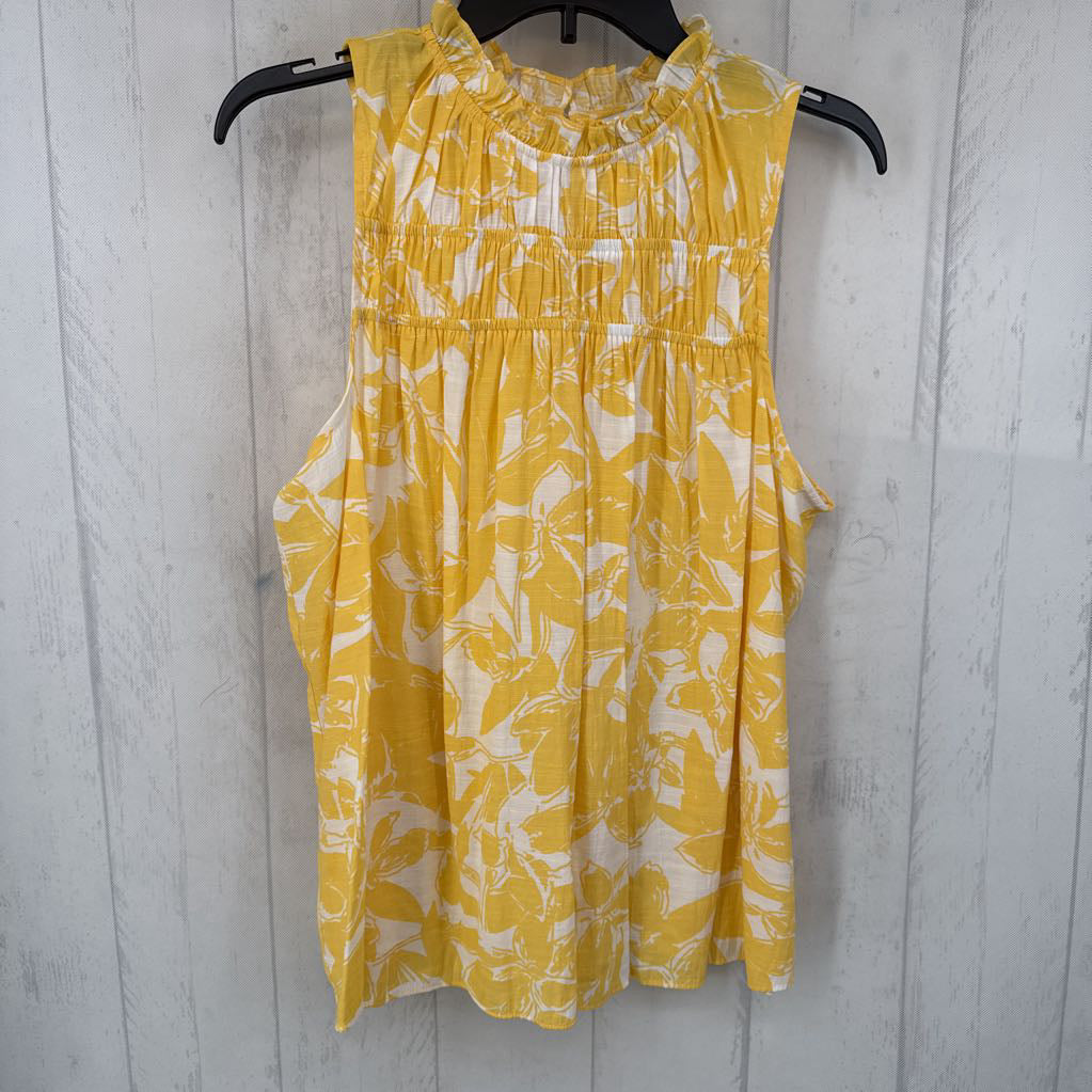 L smocked flo print tank