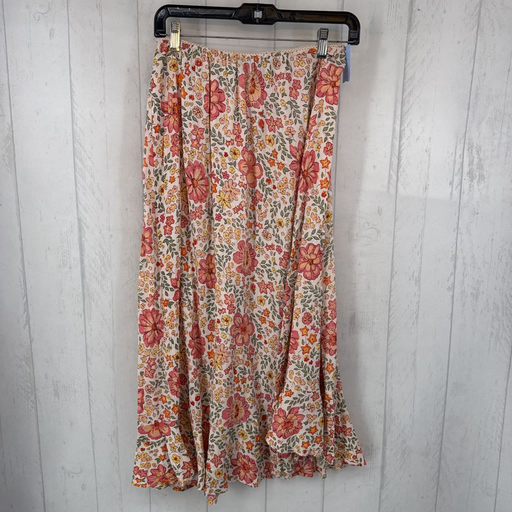 L flo print pull-on skirt