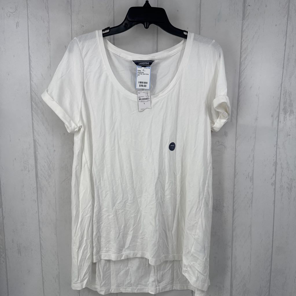 L scoop neck hi-lo s/s top