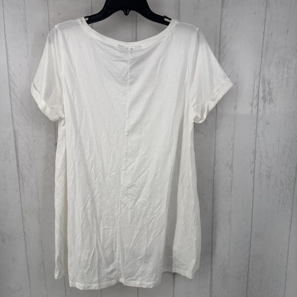 L scoop neck hi-lo s/s top
