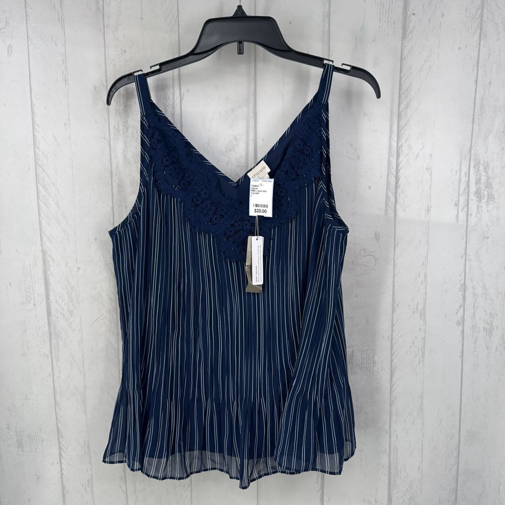 R59 L lace trim stripe tank