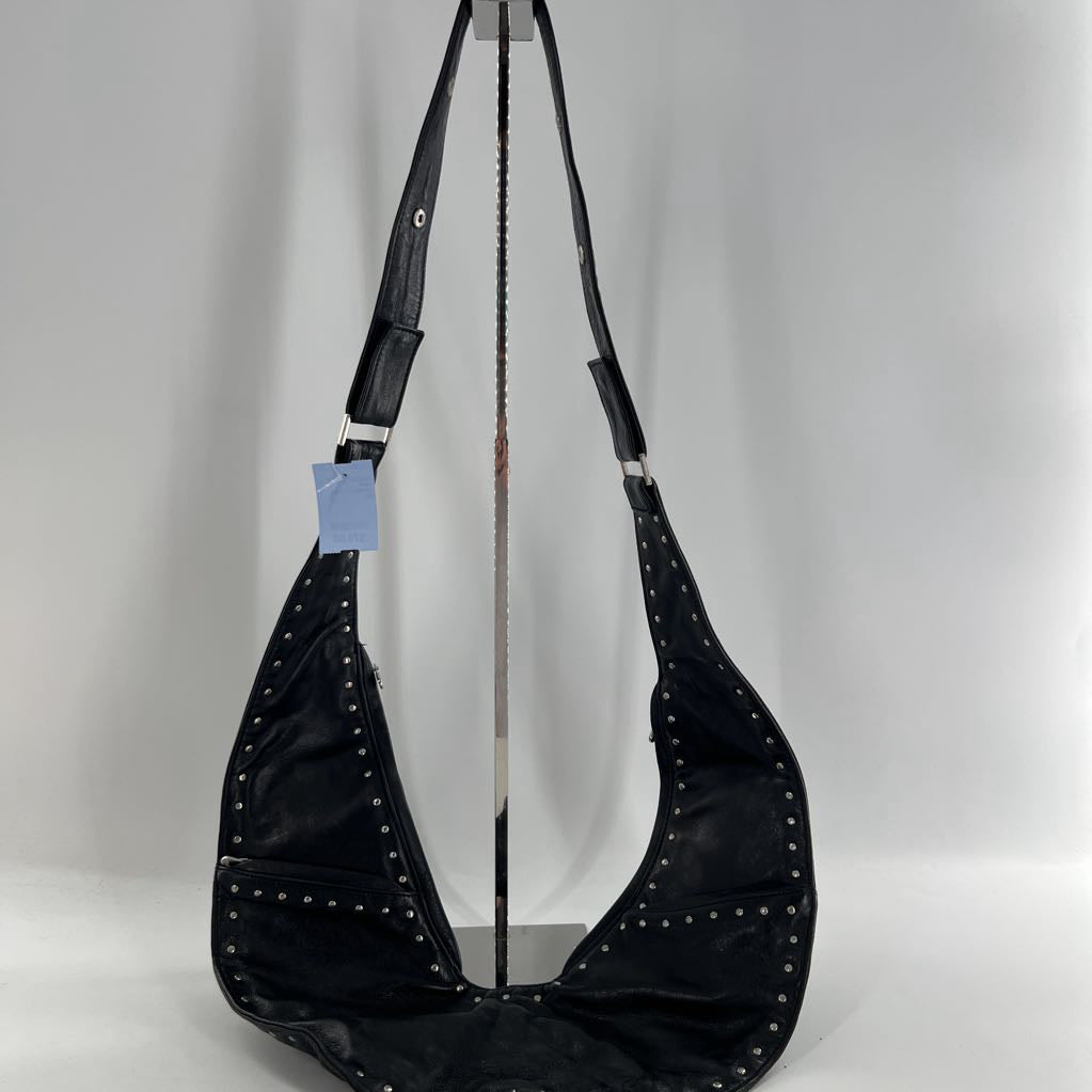 studded leather sling bag