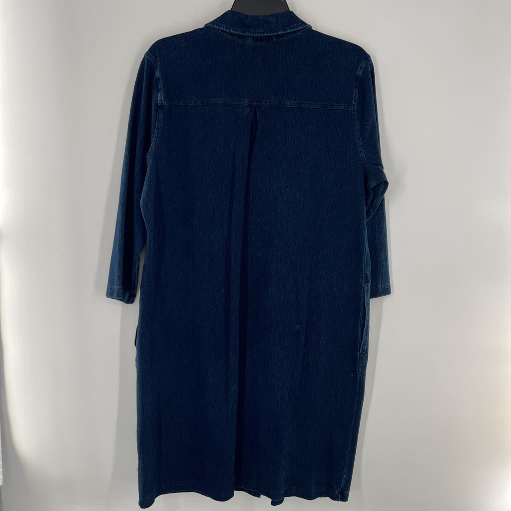 M l/s v-neck collar dress
