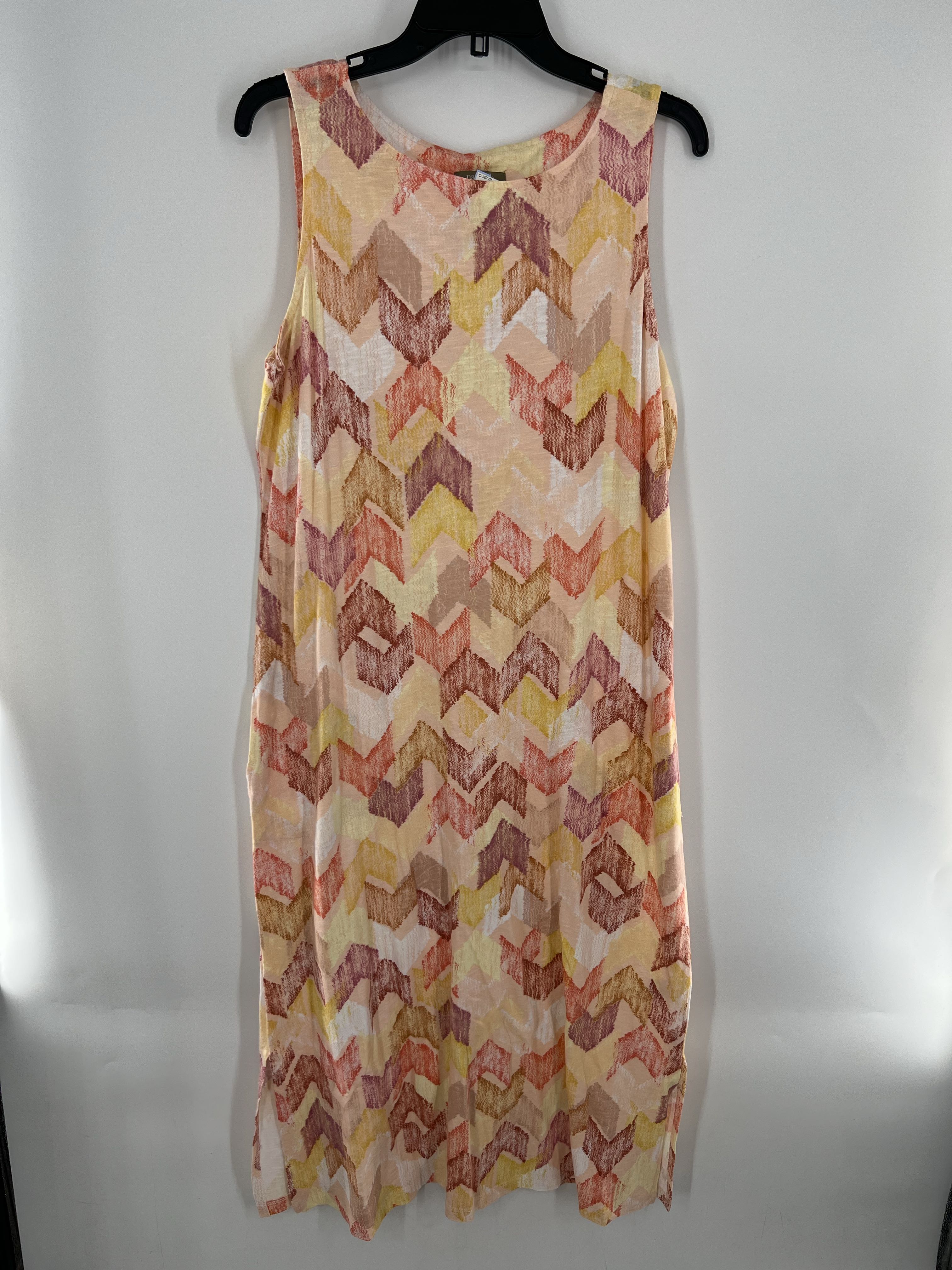 M abstract chevron pattern slvls maxi dress