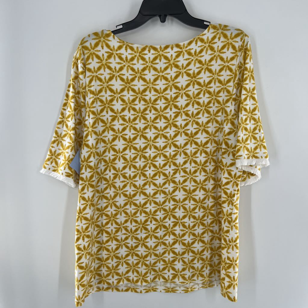 L s/s printed boat neck top