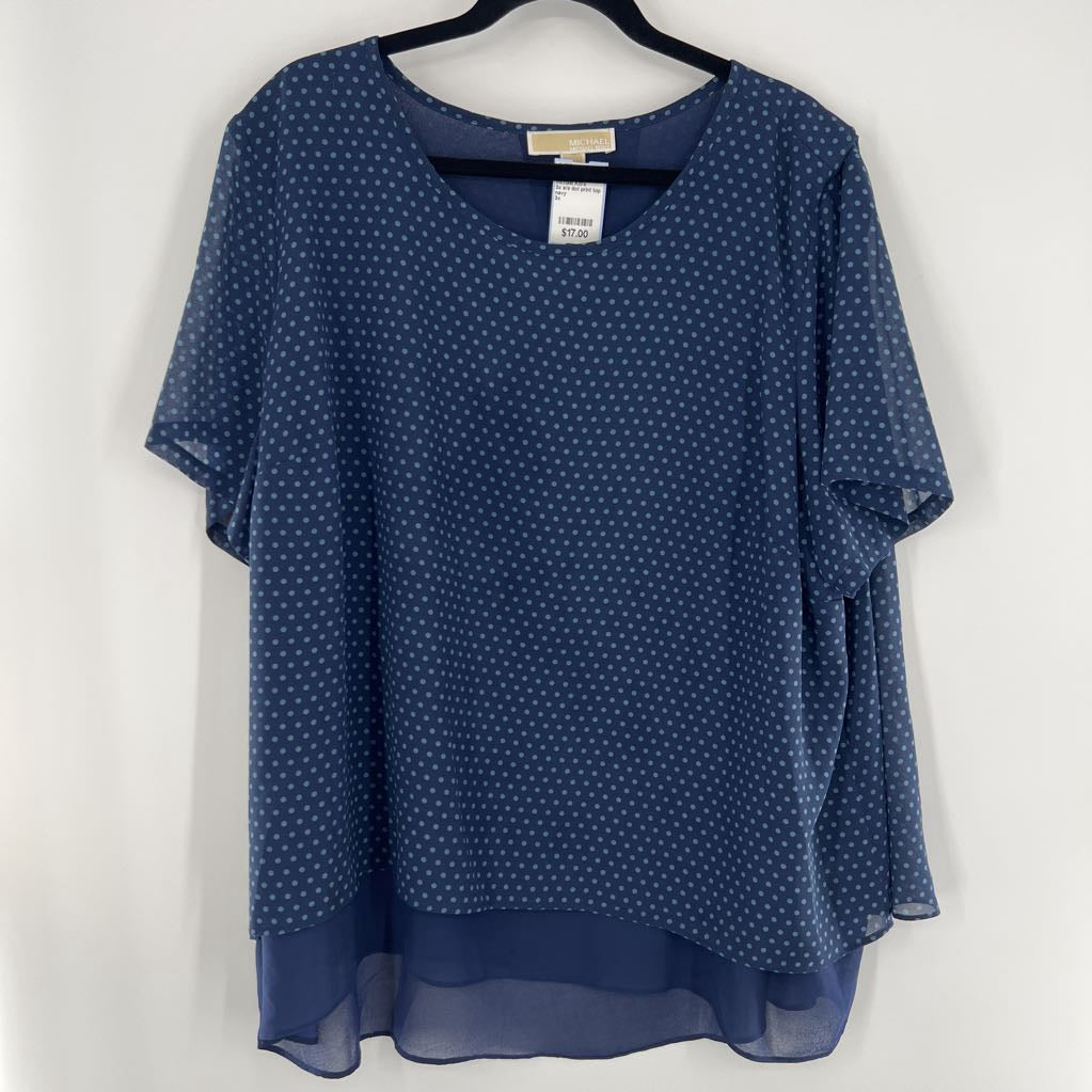 3x s/s dot print top