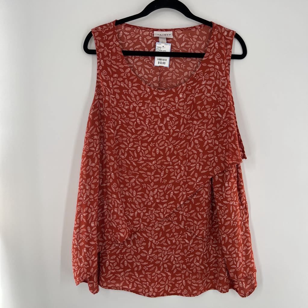 3x flower print layer tank