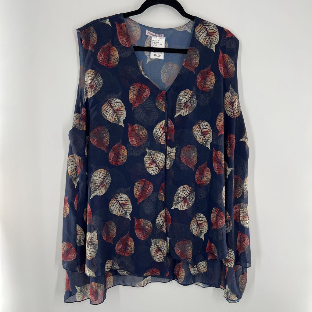 3x leaf print tank