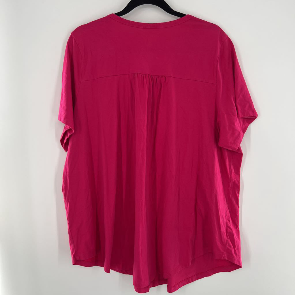 2x s/s pleated keygole top