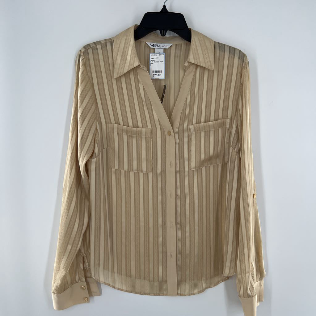 8 l/s shadow stripe button shirt