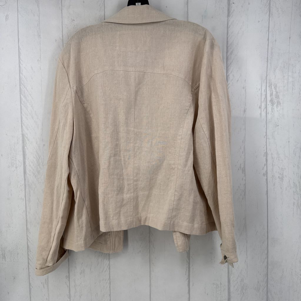 XL linen blend button down jacket