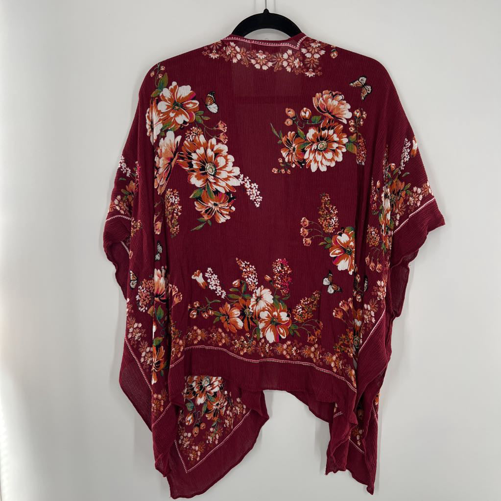 OS flower print kimono