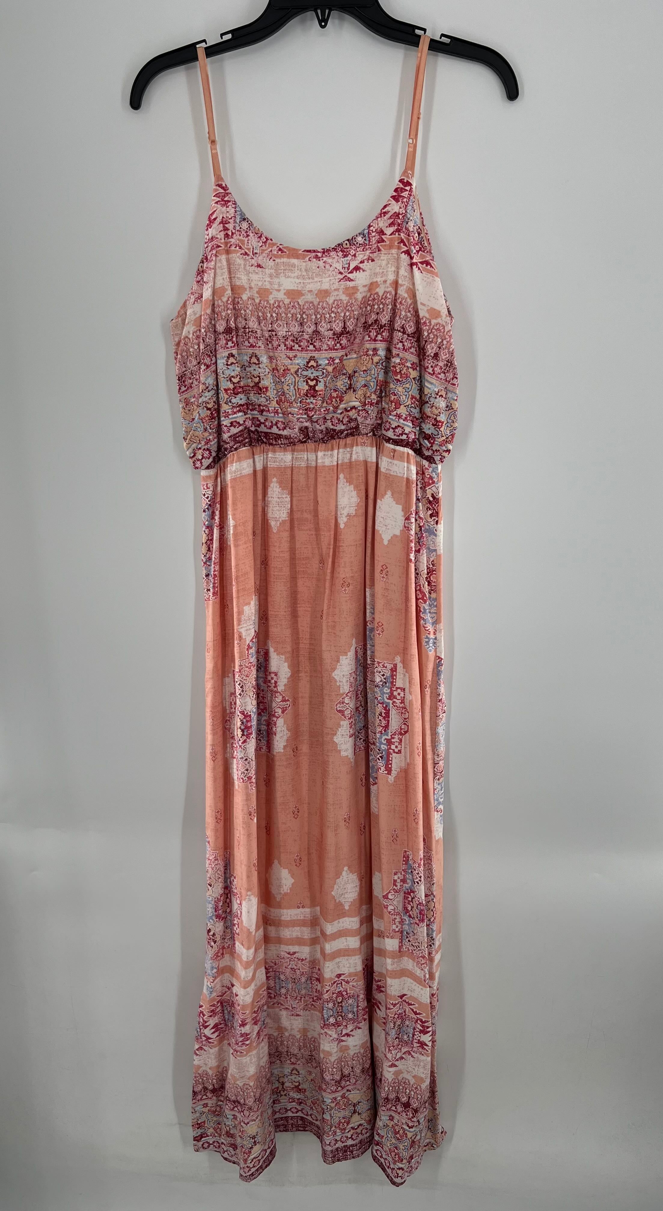 M bohemian floral print spaghetti strap maxi dress