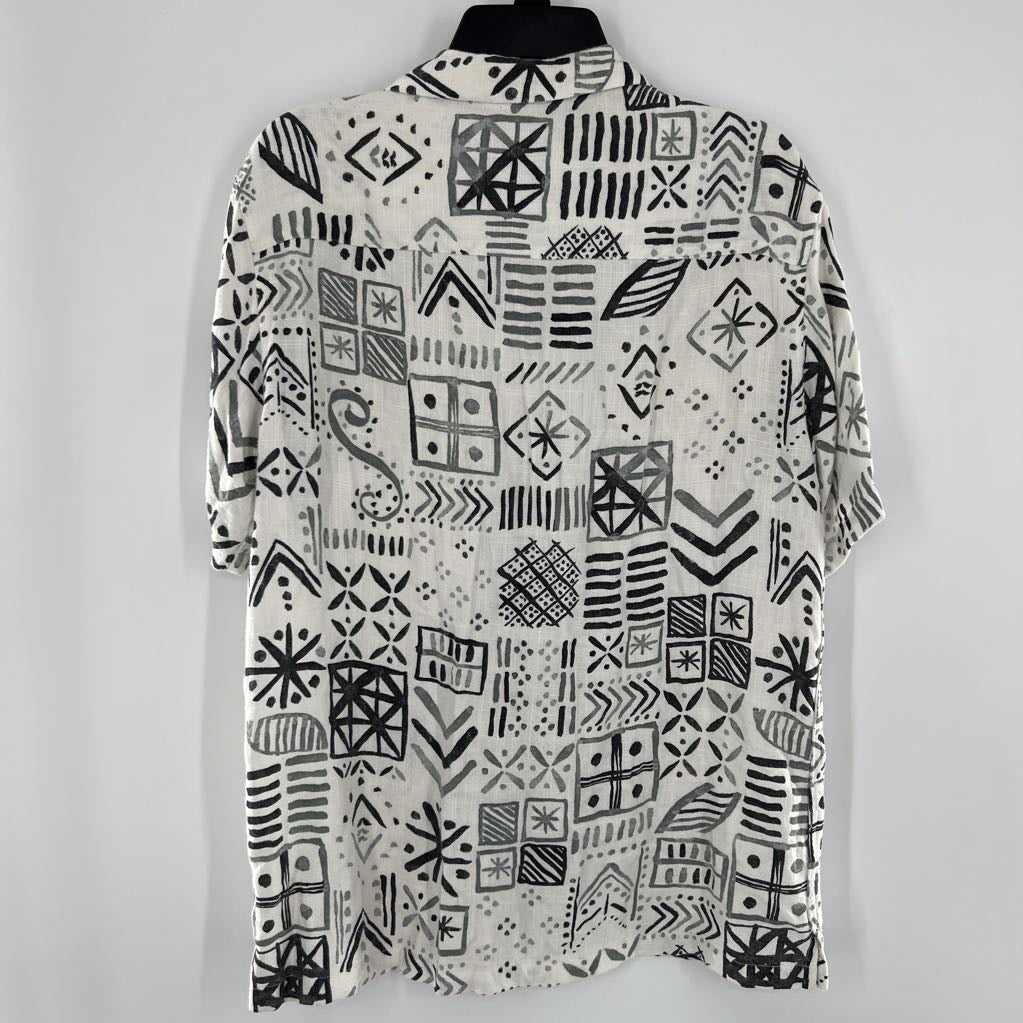 L s/s print button shirt