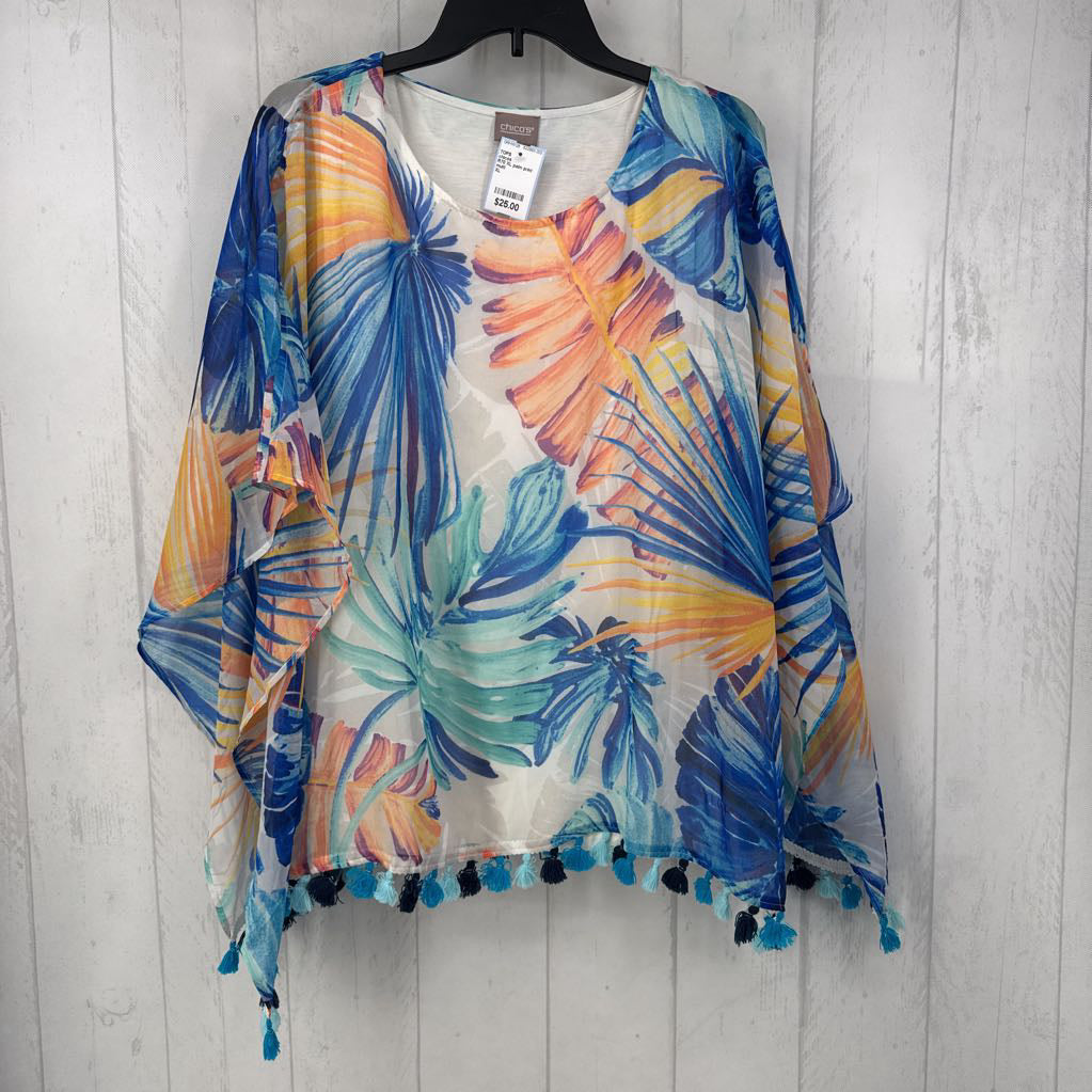 R70 XL palm print tassel top