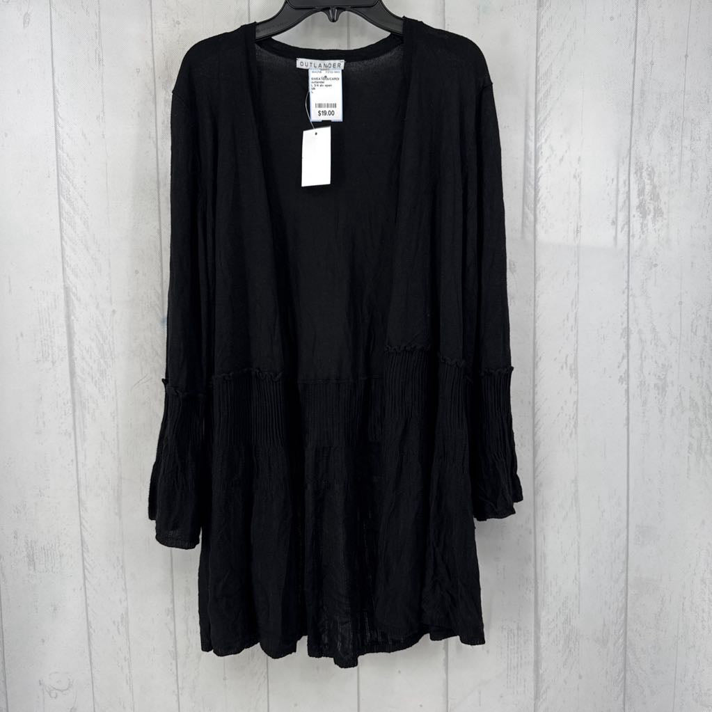 L 3/4 slv open cardigan