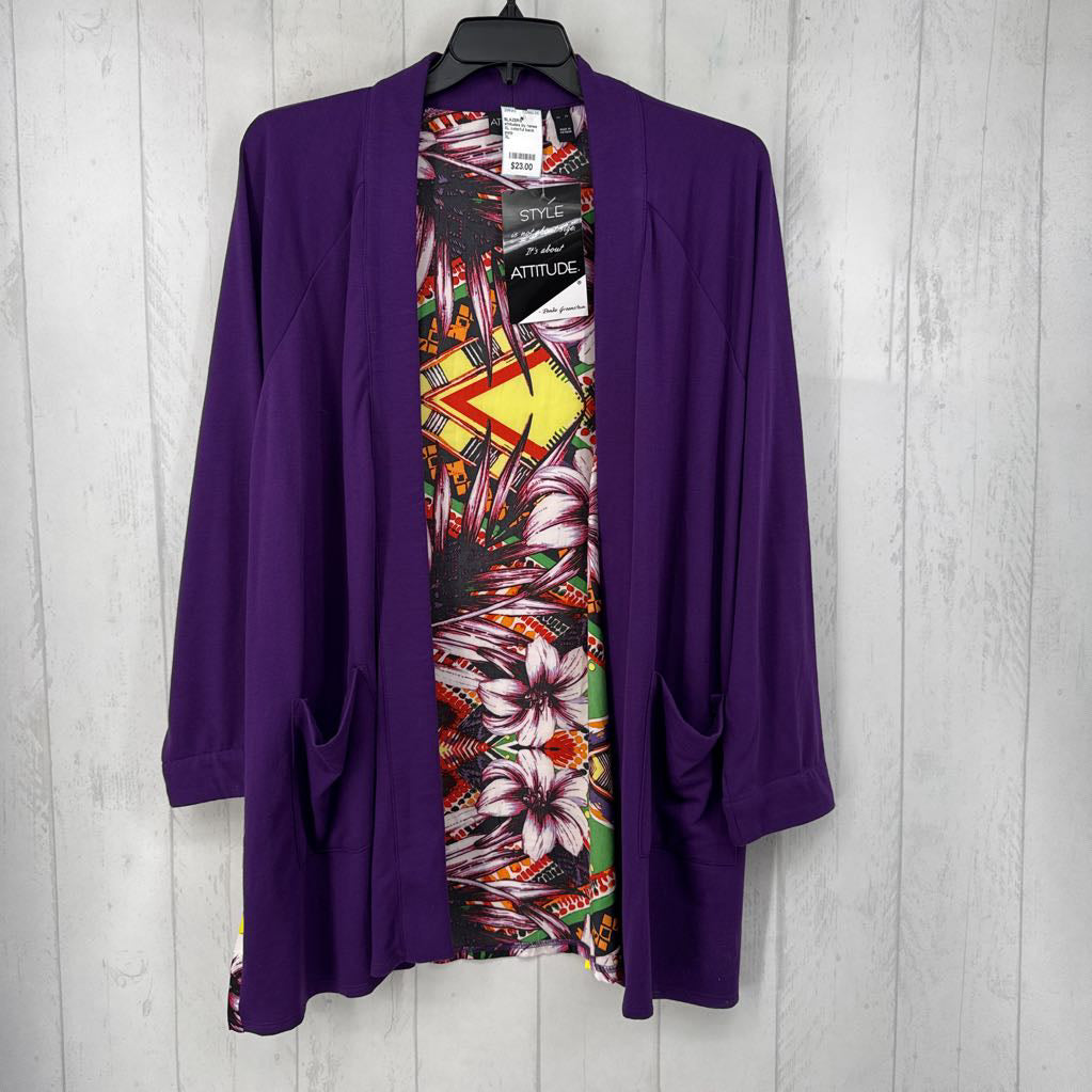 XL colorful back open front jacket