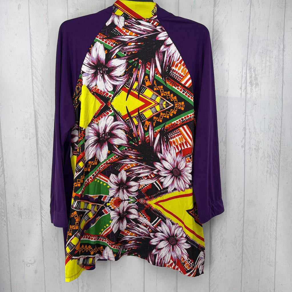 XL colorful back open front jacket