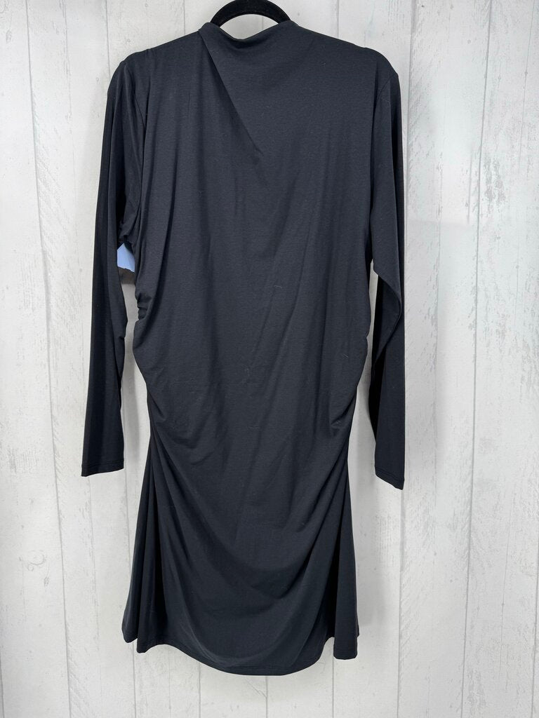 R70 XXL ruched sides l/s dress
