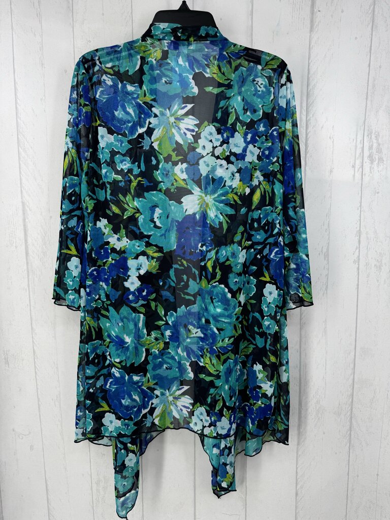 L flo print mesh cardi