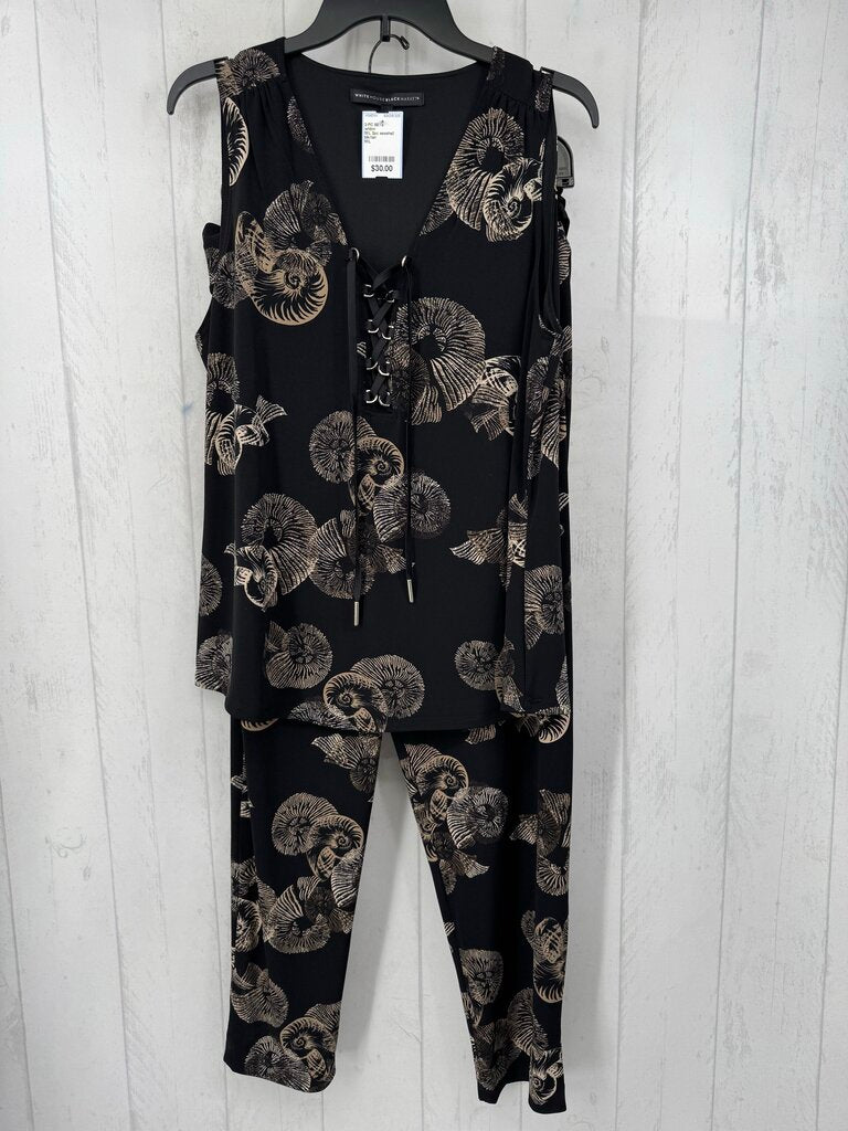 M/L 2pc seashell print tank & tapered leg pant set
