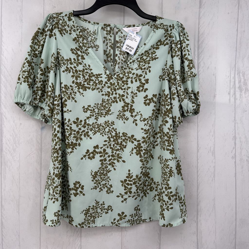 M flo print v-neck s/s top