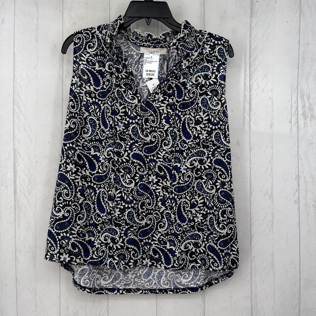 R55 M paisley print tie front tank