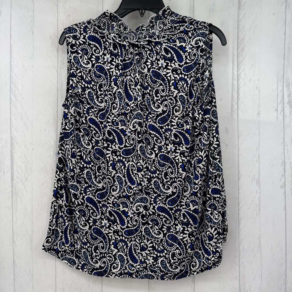 R55 M paisley print tie front tank