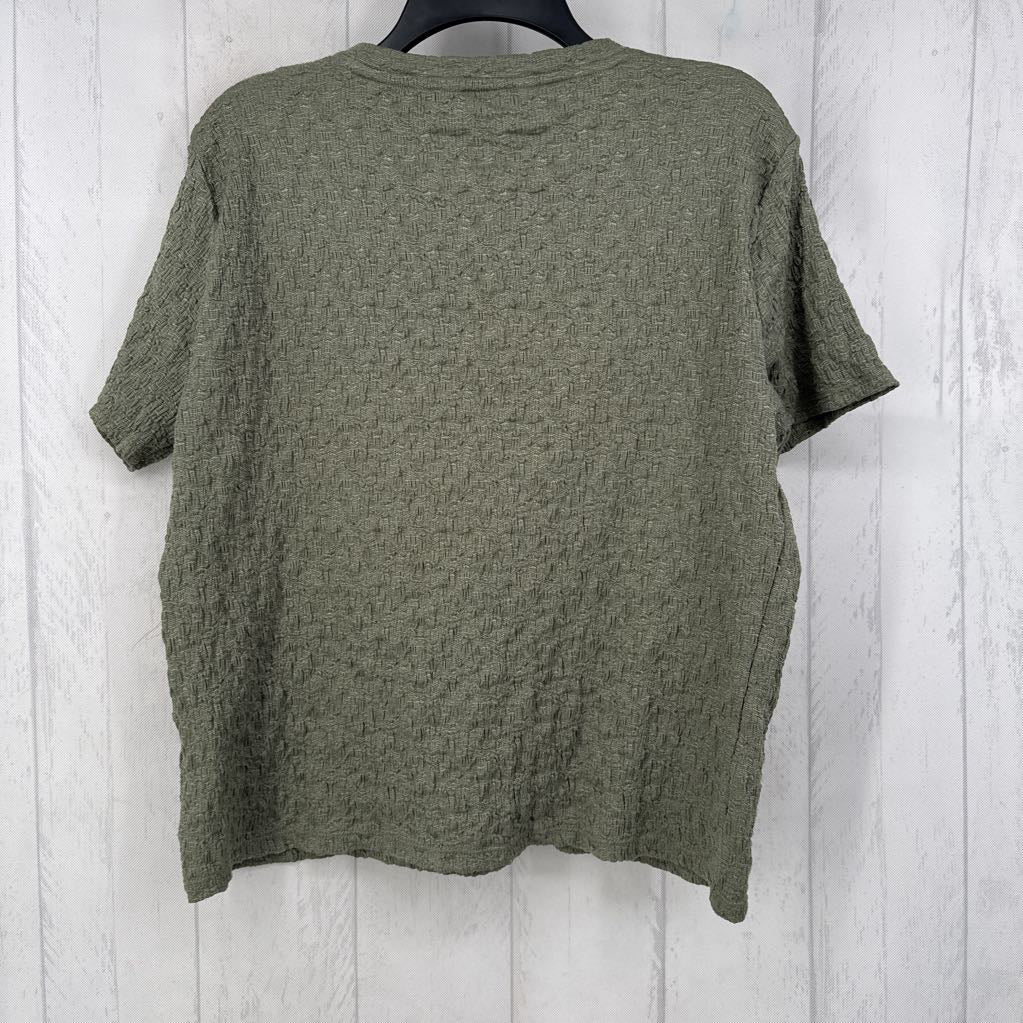 XL textured round neck s/s top