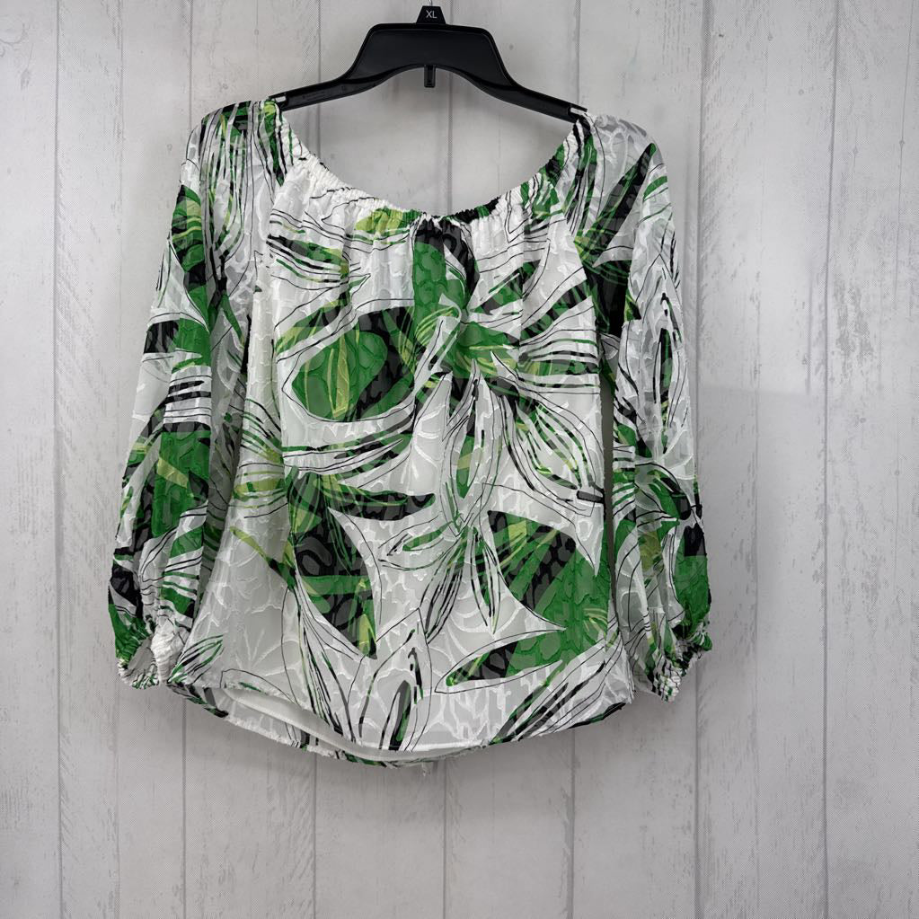 XS textured tie neck off the shoulder top