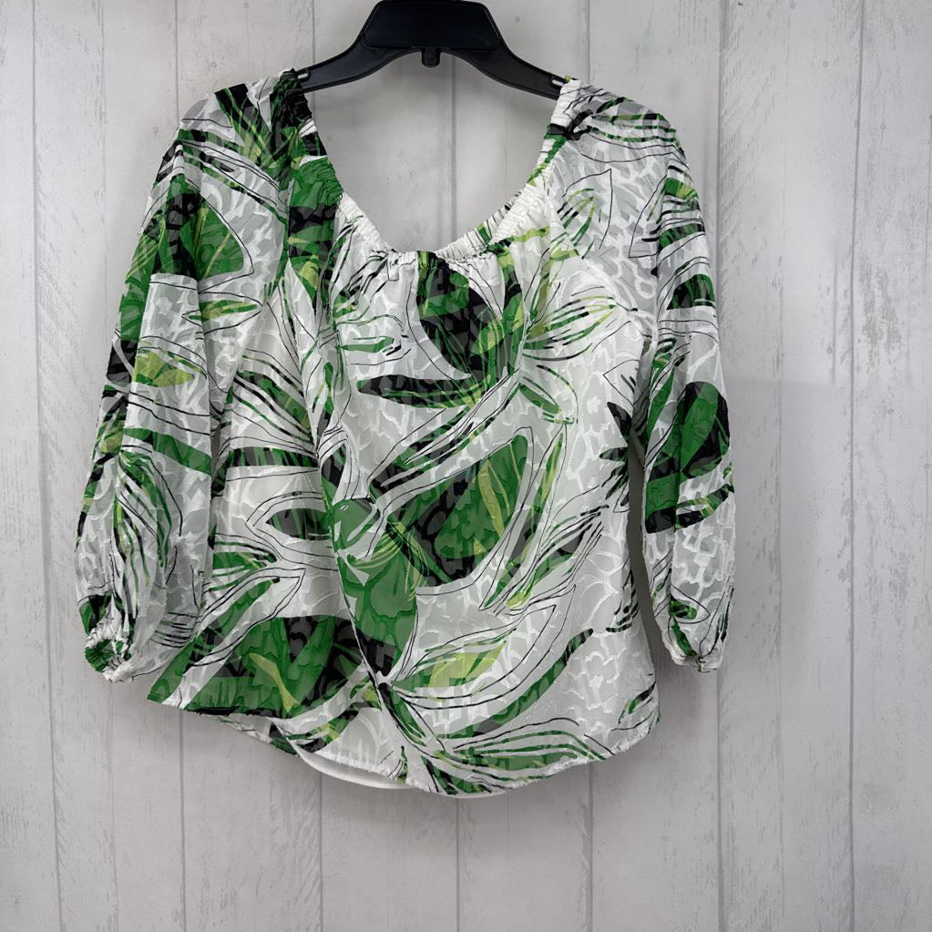 S textured tie neck off the shoulder top