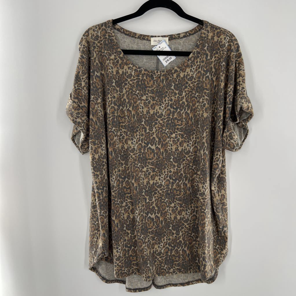 1X animal print s/s tee