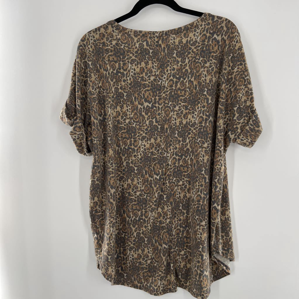 1X animal print s/s tee