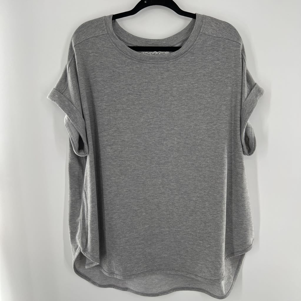 1X crewneck drop shoulder s/s top