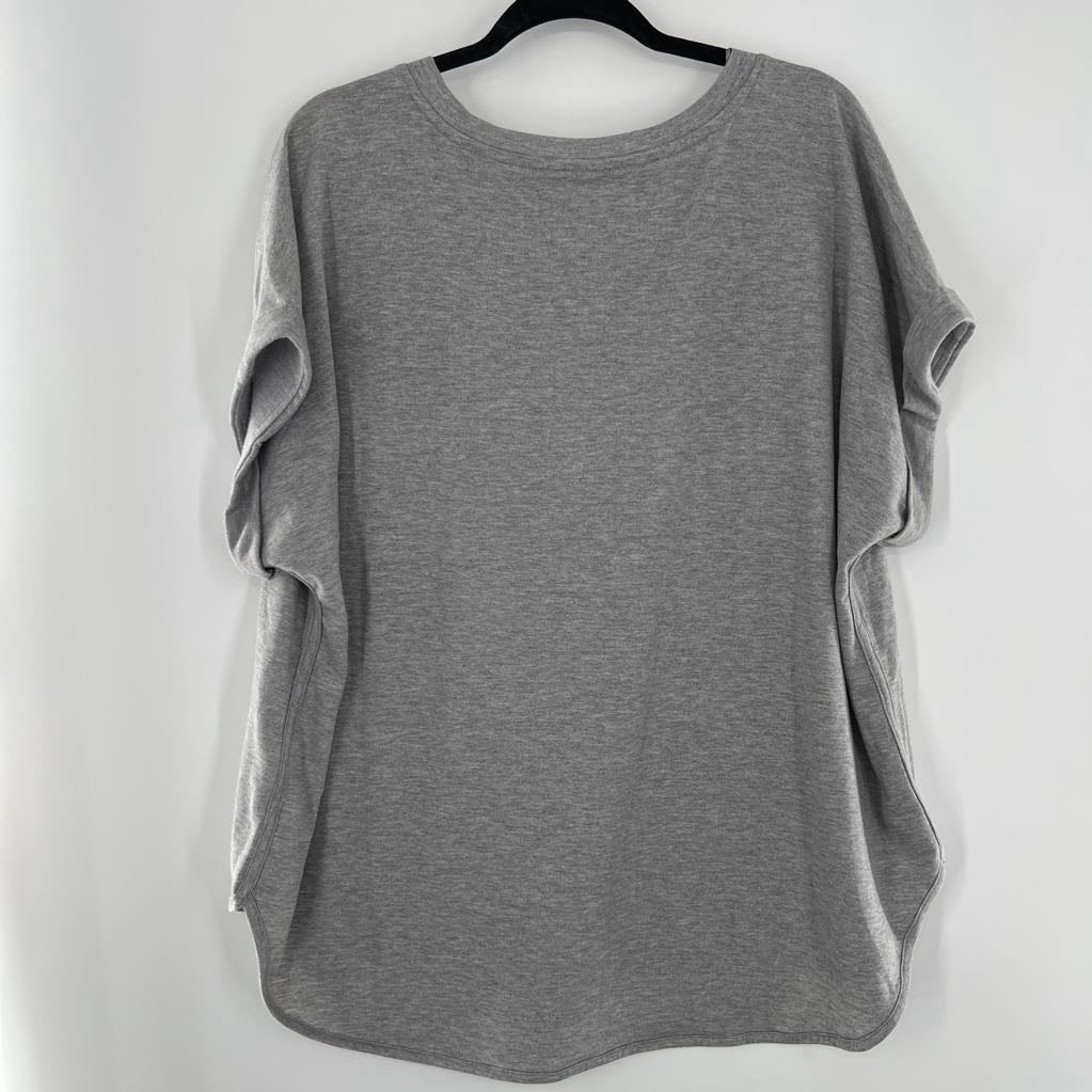 1X crewneck drop shoulder s/s top