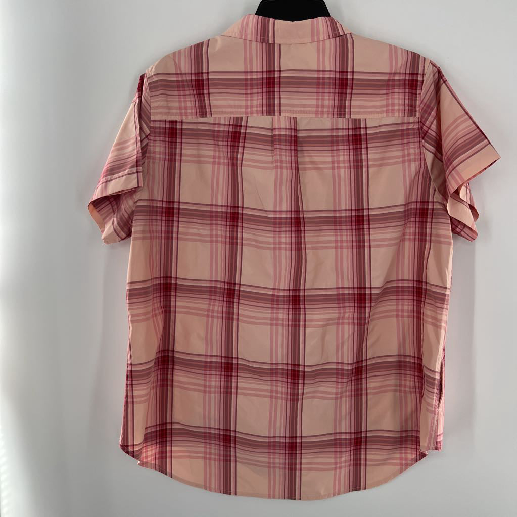R55 XL plaid button down s/s top