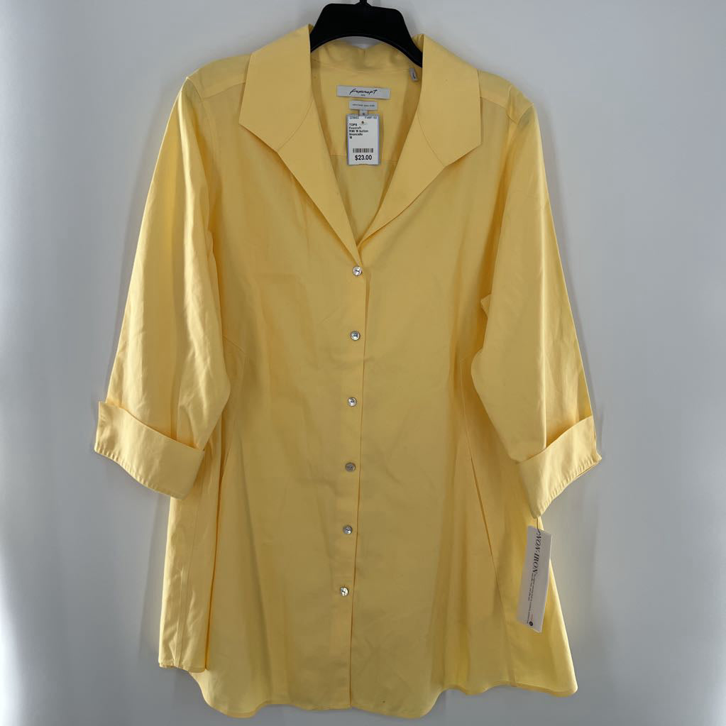 R98 16 button down 3/4 slv top