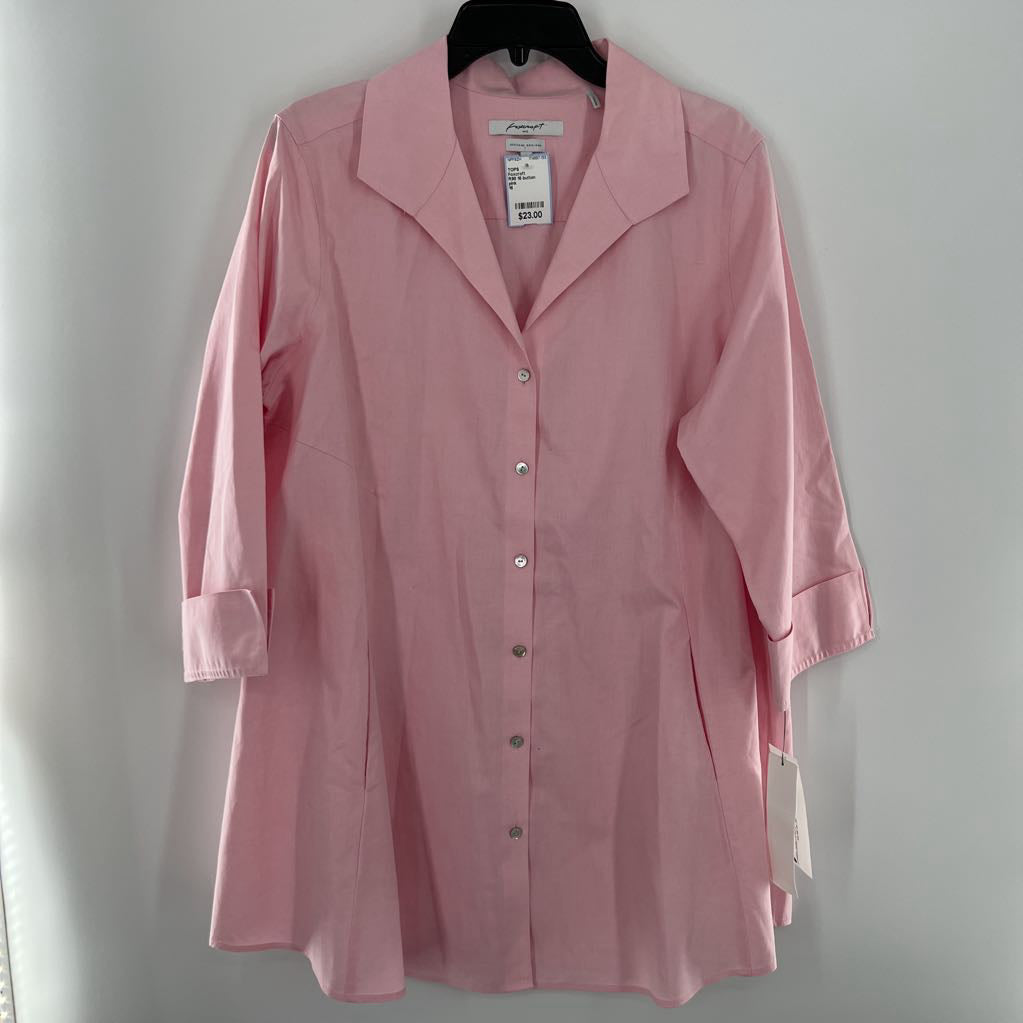 R98 16 button down 3/4 slv top