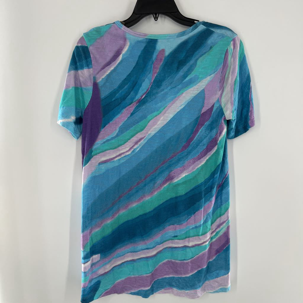 S printed v-neck s/s tee