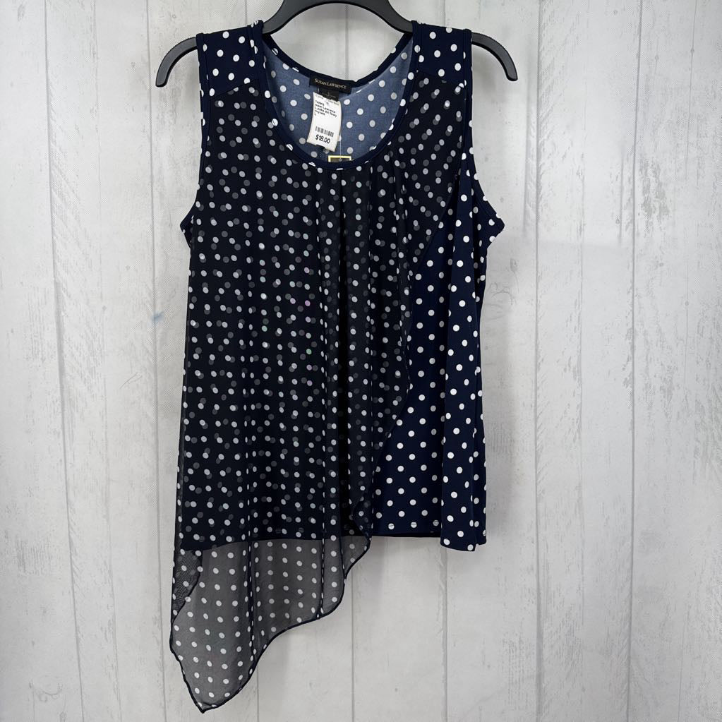L polka dot flowy tank